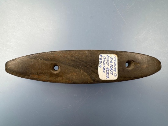 LARGE 6 3/8" Banded Slate Gorget, Found near Big Flatts in Chemung Co., New York, Ex: Harry Arthur