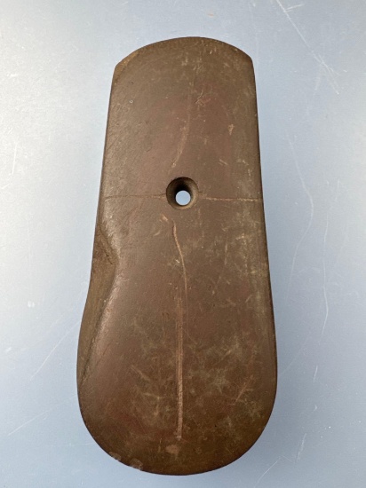 RARE 3 7/8" Red Banded Slate Keyhole Pendant, Found in Allegheny Co., New York, Ex: Howdy Lang