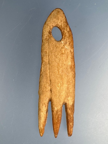 SUPERB 3" Point Peninsula 3-Pronged Bone Comb, Found in Northern New York,