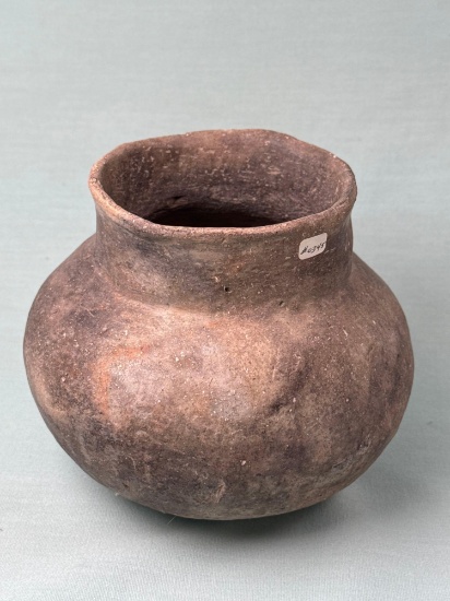 5" x 6" Mississippian Clay Pot, Neck, SOLID No Breaks w/Dirt Clumps still inside,