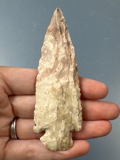 3 7/8" Colorful Dovetail Point, Found in Illinois, Large Tip Impact Fracture Noted