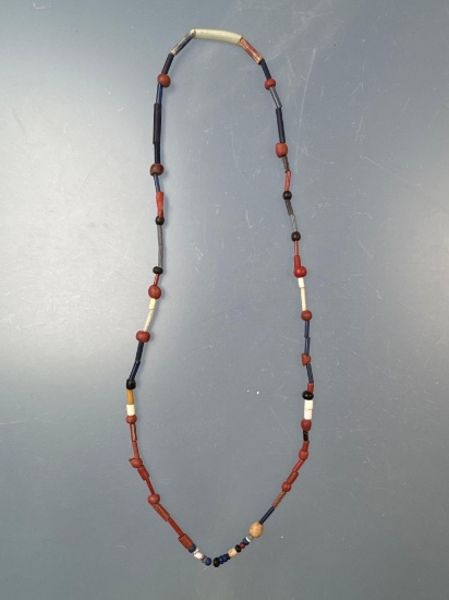 SUPERB 25" Strand Iroquois Trade Beads, Found Dungey Site, 1650-60, Madison Co., New York