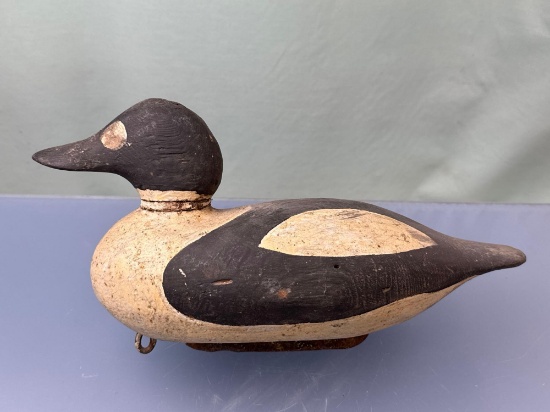 VINTAGE 13" Painted Wooden Duck Decoy, Weighted, Baltimore Co., Maryland Piece