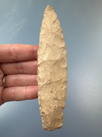 4 5/8" Lanceolate Form, Burlington Chert, Found in Illinois, Ex: Small Collection of Connecticut.