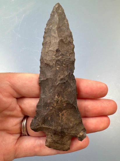 4 1/4" Stemmed Point, Found in Florida, Heavy Patina, Ex: Small Collection of Connecticut.
