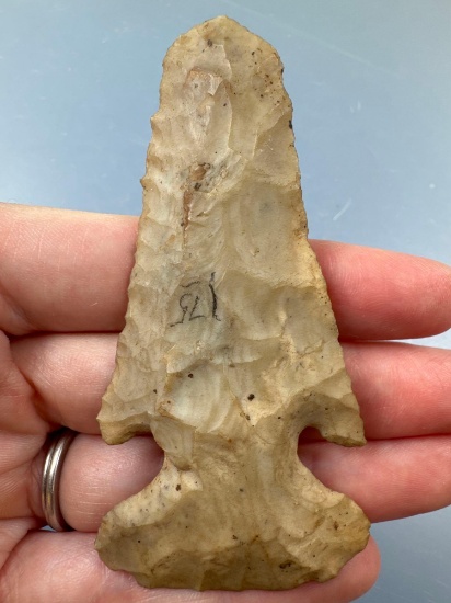 SUPERB 3 1/4" Beveled Flintridge Thebes, Found in Hardin Co., Ohio, Ex: Bob Lindaw