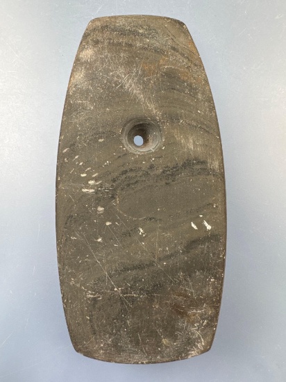 4 1/2" Banded Slate Pendant, Drilled, Found in Ohio, Ex: Small Collection of Connecticut