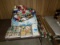 BOX OF RIBBON, BOWS AND WRAPPING PAPER