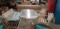 PINK OUTDOOR TABLE, SOFA AND 2 CHAIRS