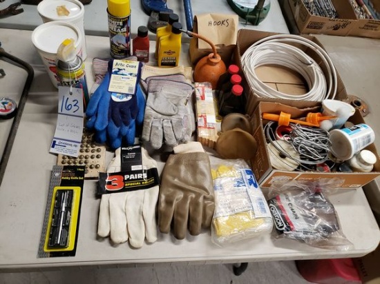 LOT OF GLOVES, WIRE AND MISC