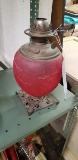 VINTAGE RED GLASS LAMP