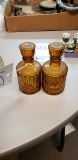 AMBER GLASS DECANTERS