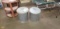2 TIN TRASH BINS WITH LIDS