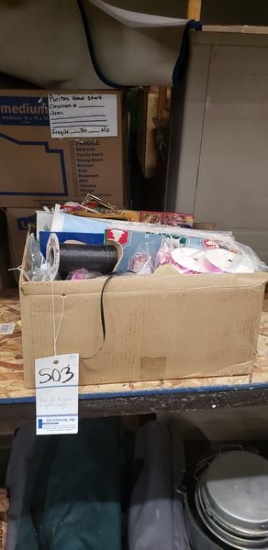 BOX OF RIBBON AND GIFT BAGS