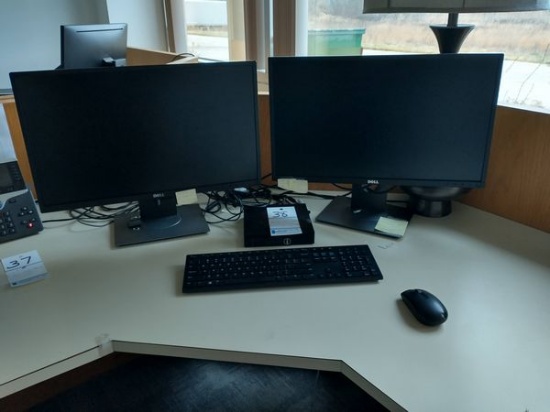 DELL OPTIPLEX 3050 DESKTOP COMPUTER WITH 2 MONITORS, KEYBOARD AND WIRELESS MOUSE