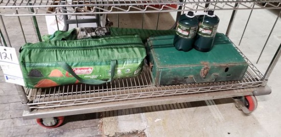 LOT OF CAMPING - TENT, CHAIR, PROPANE FUEL