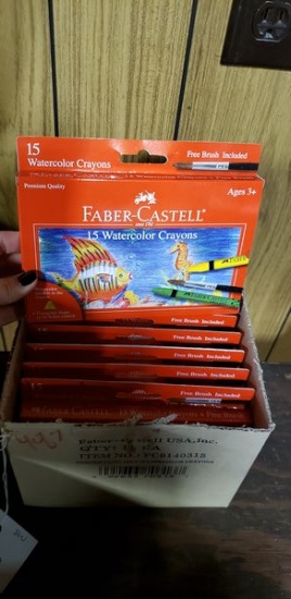 12 NEW FABER-CASTELL 15 WATERCOLOR CRAYON SETS