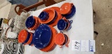 SET OF VINTAGE ORANGE AND BLUE SERVEWARE