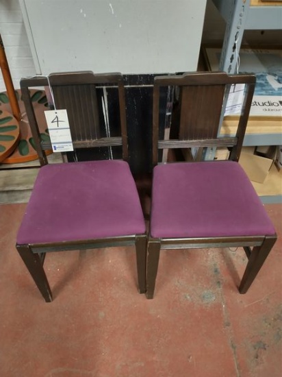 LOT OF 2 PURPLE UPHOLSTERED CHAIRS