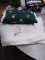 WHITE BLANKET WITH DECORATIVE PILLOW