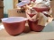 4 VINTAGE ANCHOR HOCKING 606 RUST ORANGE OVERNPROOF BOWLS