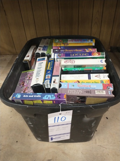 TOTE OF ASSORTED VHS MOVIES