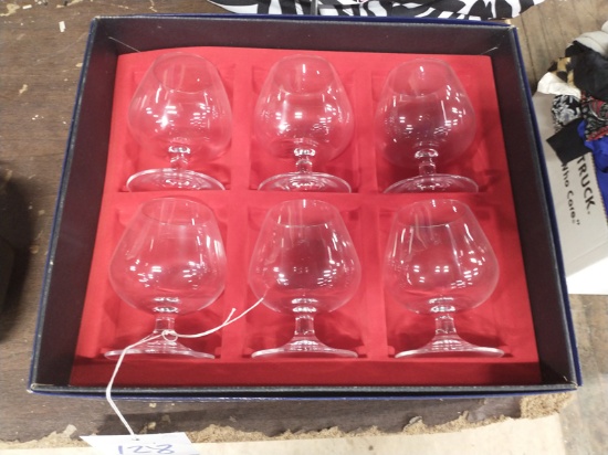 SET OF 6 LEAD CRYSTAL BRANDY GLASSES MADE IN FRANCE