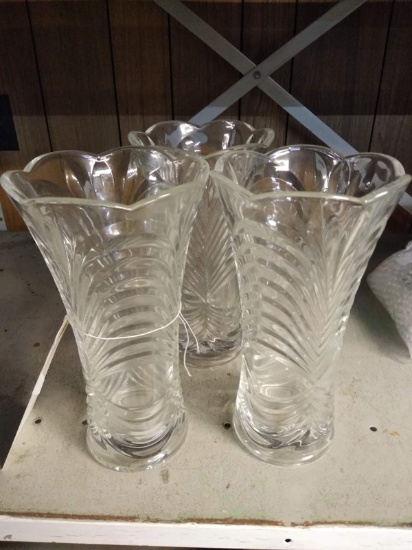 3 GLASS VASES