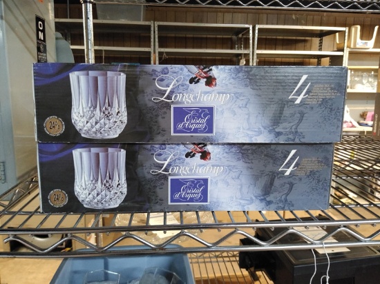 SET OF 8 LONGCHAMP 24% LEAD CRYSTAL GLASSES