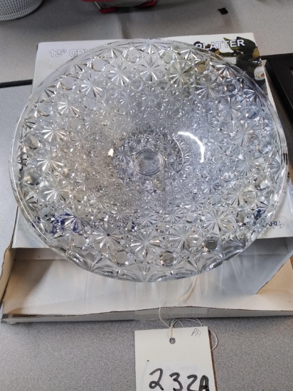 13" CRYSTAL FRUIT BOWL / PLATTER