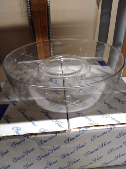 PRINCESS HOUSE HANDBLOWN CRYSTAL CHIP AND DIP BOWL