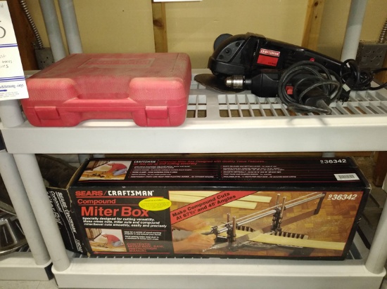 LOT OF CRAFTSMAN TOOLS ON 2 SHELVES
