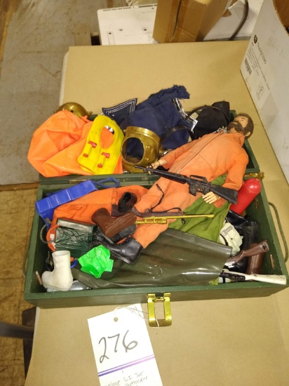 VINTAGE G.I. JOE DOLL WITH FOOTLOCKER AND ACCESSORIES