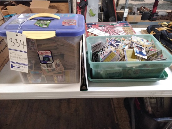 LOT OF BASEBALL AND BASKETBALL CARDS IN 2 BINS