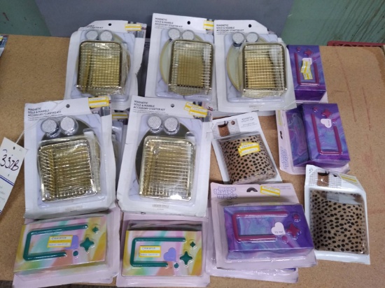 LOT OF MAGNETIC LOCKER ACCESSORIES - MIRROR, DRY ERASE BOARDS, PENCIL CUPS ETC
