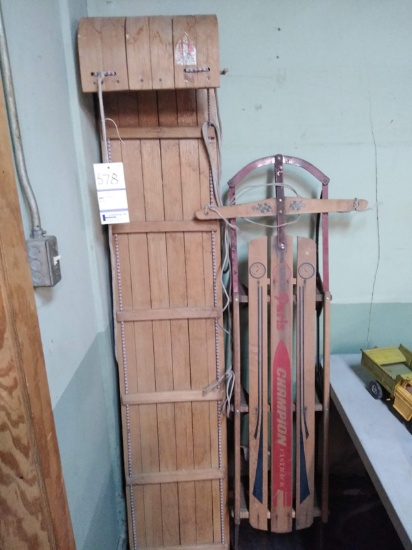 2 WOODEN SLEDS