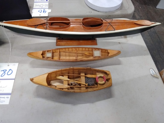 SET OF 3 MINIATURE ROW BOATS