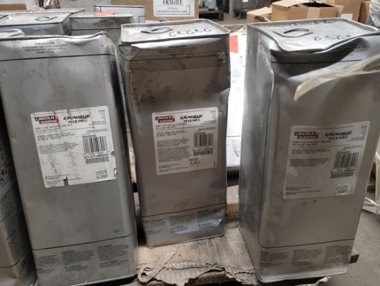 3 CANS OF LINCOLN ELECTRIC WELDING ROD ED028282 - EXCALIBUR 7018 MR