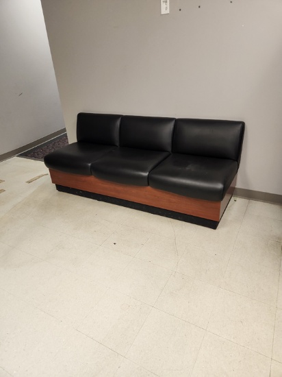 BLACK (LEATHER?)  SOFA 72"