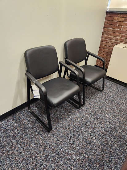 SET OF 2 BLACK ARM CHAIRS