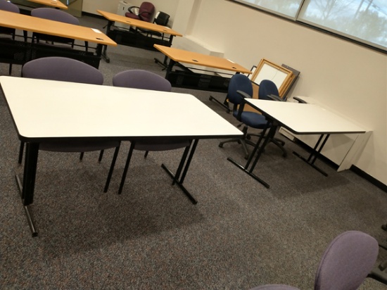 2 HEAVY DUTY FOLDING TABLES / DESK - AS IS 6' X 30"