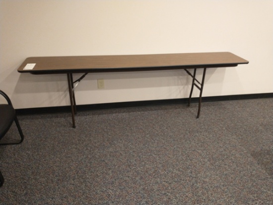 WOODEN FOLDING TABLE 8' X 17-1/2"