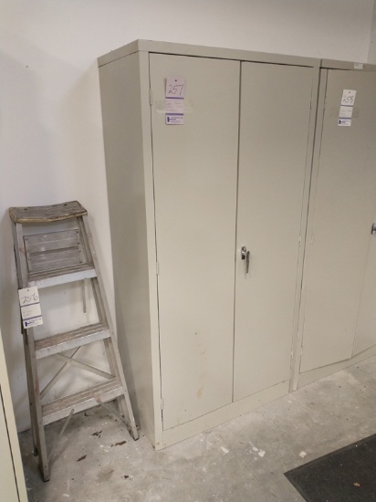 2 DOOR STORAGE CABINET WITH CONTENTS