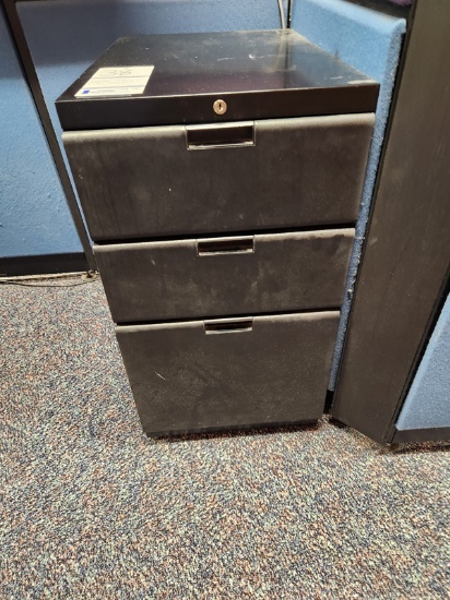BLACK 3 DRAWER FILE CABINET
