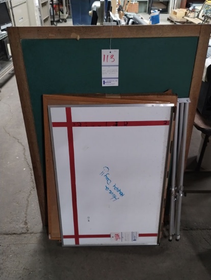 4 CHALK BOARD, WHITE BOARD AND BULLETIN BOARDS WITH EASEL