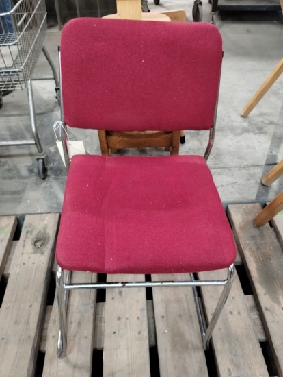 RED UPHOLSTERED CHAIR