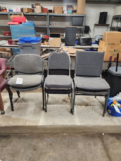 6 ASSORTED STACK CHAIRS