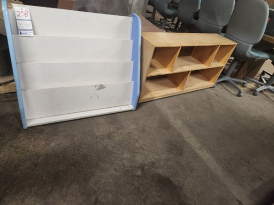DAYCARE CLASSROOM BOOK SHELF (48" X 12" X 24.5") AND TOY CUBBIE (35" X 15" X 30")