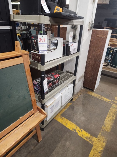 PLASTIC SHELVING UNIT 35" X 18" X 56.5"
