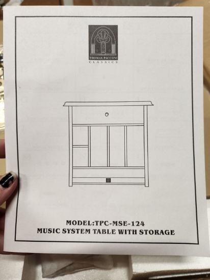 NEW IN BOX THOMAS PACCONI MUSIC SYSTEM TABLE - MODEL TPC-MSE-124